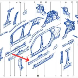 Ostatnie sztuki Wzmocnienie progu lewego DACIA DUSTER III