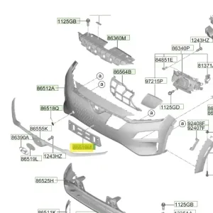 Wzmocnienie tablicy rejestracyjnej przód Hyundai Kona Electric (2020) OE - wyprzedaż Najlepsza cena