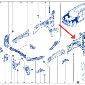 Wzmocnienie błotnika lewego DACIA DUSTER III, BIGSTER Darmowy zwrot