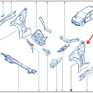 Wzmocnienie błotnika lewy przód RENAULT MEGANE IV Sprawdź teraz