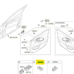 Ostatnie sztuki Wyłącznik elektrycznej regulacji szyb Hyundai I30 - wyprzedaż