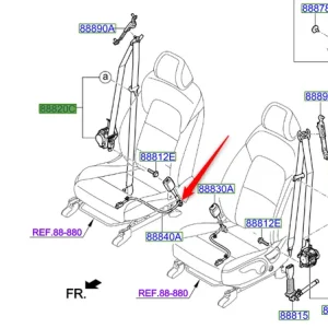 Bezpieczne zakupy Zaczep pasa bezpieczeństwa prawy przód 2018 2022