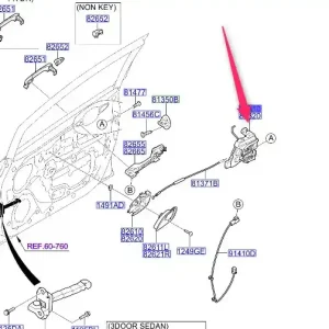 Zamek drzwi lewy przód 2011-2014 KIA Nie przegap