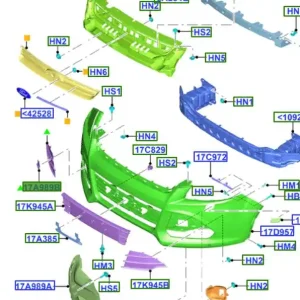 Nie przegap Zaślepka haka holowniczego zderzaka przedniego Ford Kuga 2012 2020 - wyprzedaż