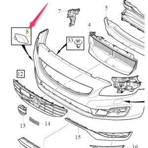 Łatwy zwrot Zaślepka haka holowniczego zderzaka przód S60 V60 S60CC V60CC Volvo