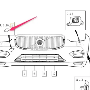 Zaślepka haka holowniczego zderzaka przód XC60 Volvo Rabat