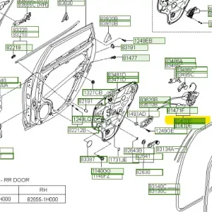 Zatrzask drzwi tylnych prawa strona Hyundai I30 - wyprzedaż Szybka wysyłka