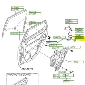 Zatrzask drzwi tylnych prawa strona Hyundai IX20 - wyprzedaż Taniej