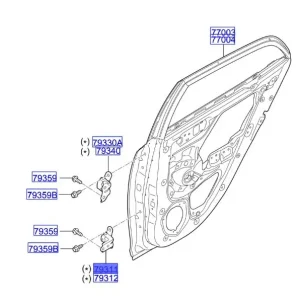 Zawias dolny drzwi lewy tył Kia Picanto 2024 Wysoka jakość