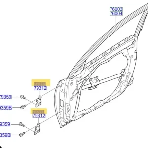 Zawias drzwi lewy przód Kia Optima (2010-2019) - wyprzedaż Wyprzedaż