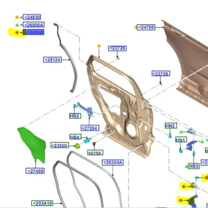 Zawias drzwi lewy tył Ford Edge 2015 - wyprzedaż Nowość