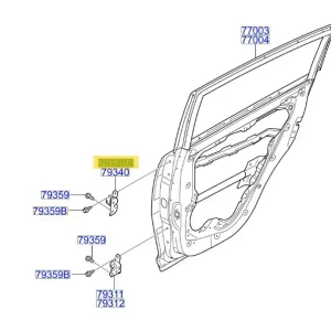 Zawias drzwi tylnych lewy KIA Optima / Soul / Sportage - wyprzedaż Bezpieczne zakupy