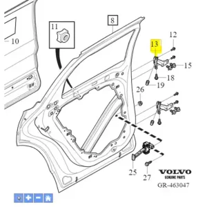 Zawias górny dolny drzwi lewy tył XC60 XC90 Nie przegap