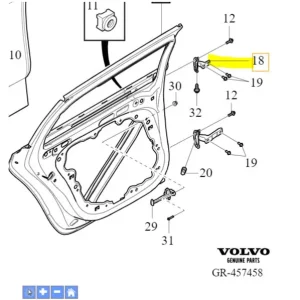 Zawias górny drzwi lewy tył XC60 ES90 V60 V60CC Tylko dziś