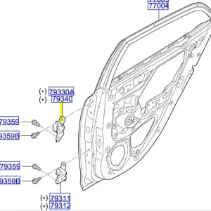 Cena promocyjna Zawias górny drzwi prawy tył Kia Picanto 2024