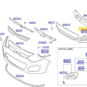 Niska cena Zaślepka lampy przeciwmgielnej przód lewa KIA Rio (2011-2014) - wyprzedaż