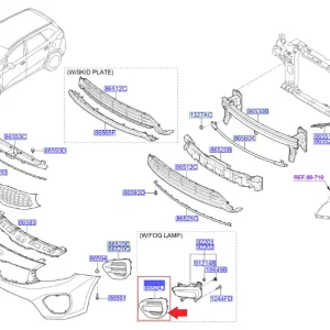 Oferta limitowana Zaślepka lewa zderzaka przedniego 16-18 KIA
