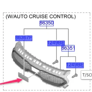 Zaślepka radaru stinger KIA Tani