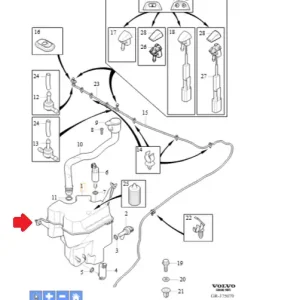 Oferta limitowana Zbiornik płynu do spryskiwaczy Volvo XC70