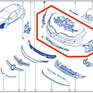Zderzak przedni (zestaw) RENAULT MEGANE III RS COUPE Niska cena