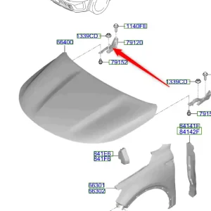Zawias prawy maski pokrywy silnika Kia Sorento Hybrid 20-23 Ekspresowa dostawa