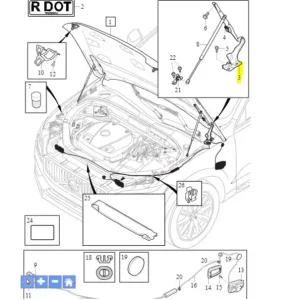 Wyjątkowa oferta Zawias prawy maski pokrywy silnika XC60 Volvo