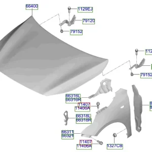 Popularny Zawias prawy pokrywy silnika Kia ProCeed 20-25
