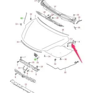 Zawias prawy pokrywy silnika Suzuki Bestseller