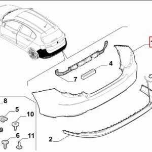 Rabat Zderzak tylni strona górna Fiat Tipo - wyprzedaż