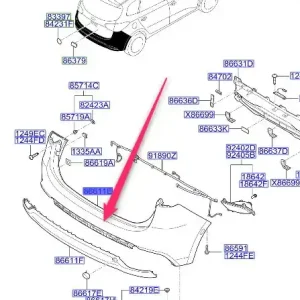 Łatwy zwrot Zderzak tylny 2012 2016 KIA