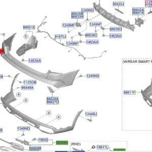 Tani Zderzak tylny górny Kia Sorento Hybrid 20-23