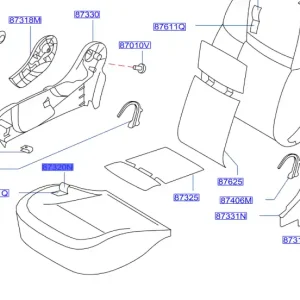 Zespół poszycia siedziska przedniego fotela - wyprzedaż Wysoka jakość