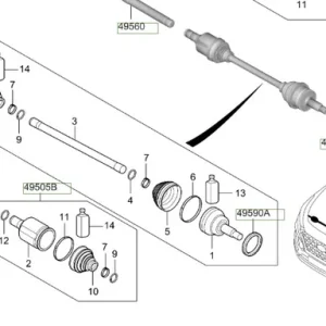 Super okazja Zestaw osłon przedniej lewej osi Hyundai Tucson