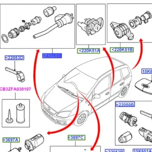 Zestaw wkładka zamka pokrywy silnika Ford Cmax Kuga 2008 2012 - wyprzedaż Darmowa dostawa