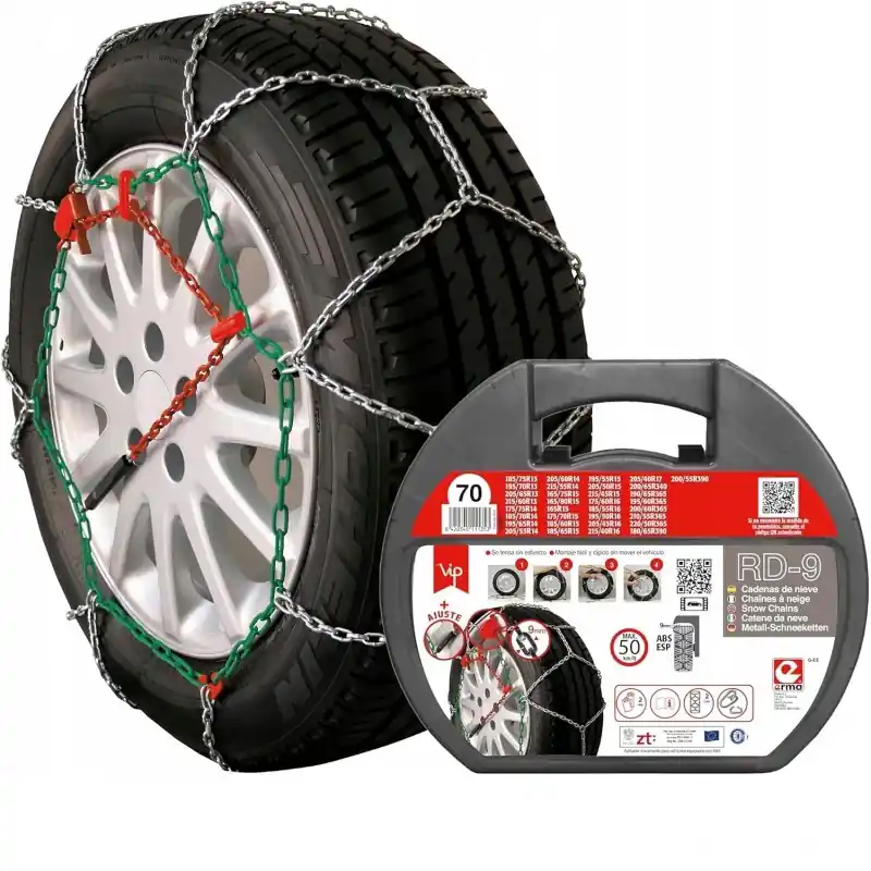 Zniżka RD-9 Łańcuchy śniegowe metalowe 9mm nr 70 2 sztuki
