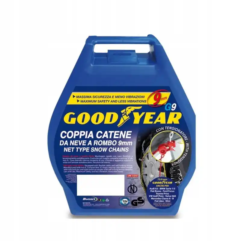 Łańcuchy śniegowe Goodyear 77908 G9 rozmiar 100 na zimę certyfikat TUV Super okazja