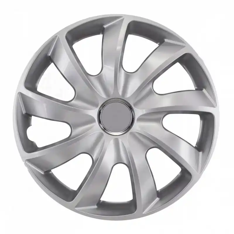 Zestaw kołpaków na koła NRM 14" 4 szt srebrne z pierścieniami zaciskowymi Wyprzedaż