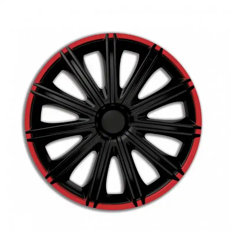 Zestaw 4 kołpaków AutoStyle PP 5115BR Nero R 15 cali czarno czerwone matowe Nowość