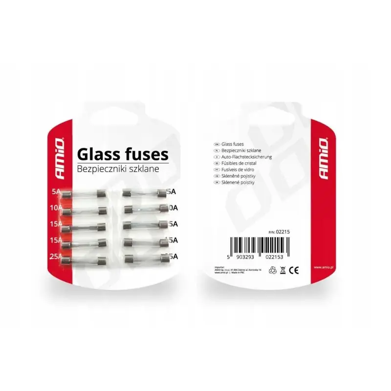 BEZPIECZNIKI SAMOCHODOWE SZKLANE RURKOWE 10 szt Hit cenowy