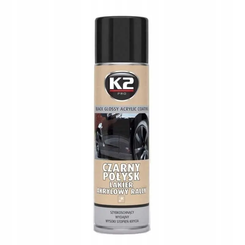 Taniej K2 LAKIER AKRYLOWY CZARNY POŁYSK 500 ML
