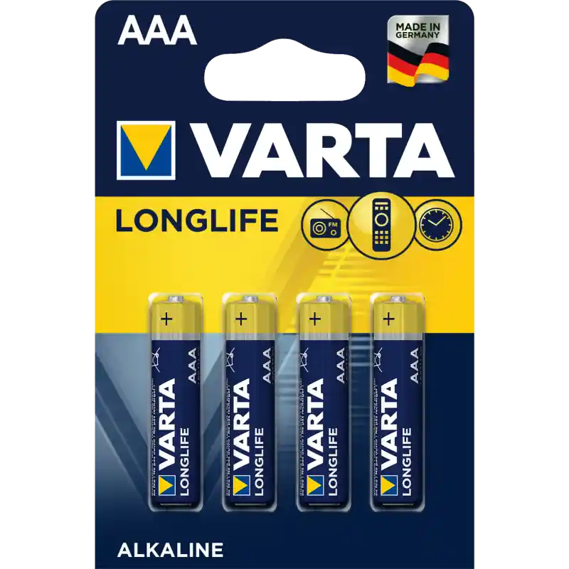 BATERIA alkaliczne VARTA Long Life AAA LR03 4 SZT W BLISTRZE Bezpieczne zakupy