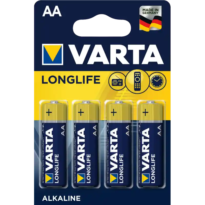 Wyjątkowa oferta BATERIA alkaliczne VARTA Long Life AA R6P 4 SZT W BLISTRZE