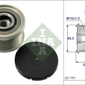 KOŁO PASOWE ALTERNATORA BMW E81/E90 1,6-3,0 2,0D 00- Taniej