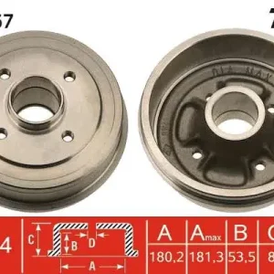 Wysoka jakość BĘBEN HAM. RENAULT 21 (B48_),21 SALOON (L48_),RAPID BOX (F40