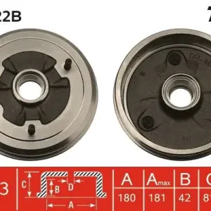 Dodaj do koszyka BĘBEN HAM. Z ŁOŻYSKIEM RENAULT 4 (112_),4 BOX (R21_, R23_)