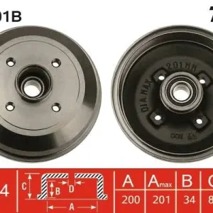 BĘBEN HAM. OPEL T. CORSA C 1,0-1,4/1,3-1,7 CDTI 00-12 Z ŁOŻY Darmowa dostawa