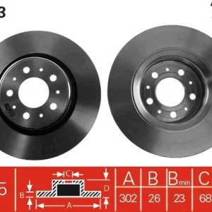 TARCZA HAM. VOLVO P. 850/C70/S70/V70/XC70 2,0-2,4/2,5 TDI 93 Łatwy zwrot