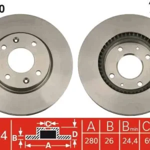 Tylko do końca tygodnia TARCZA HAM. HYUNDAI,KIA ELANTRA (XD),SONATA IV (EU4),MAGENTI