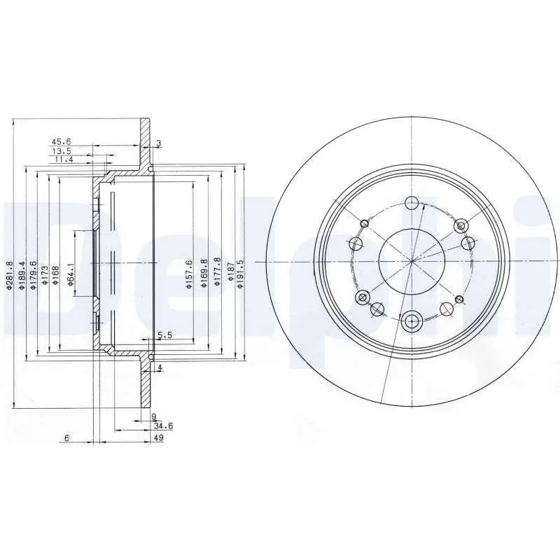 TARCZA HAM. TYLNA HONDA CR-V 2.0 02-06 Nowość